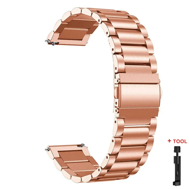 22mm 20mm Strap for Samsung Galaxy 7 6 5 4 40/44mm 6Classic Gear S3 Active2 Stainless Steel Bracelet for Huawei GT3 4Pro Amazfit