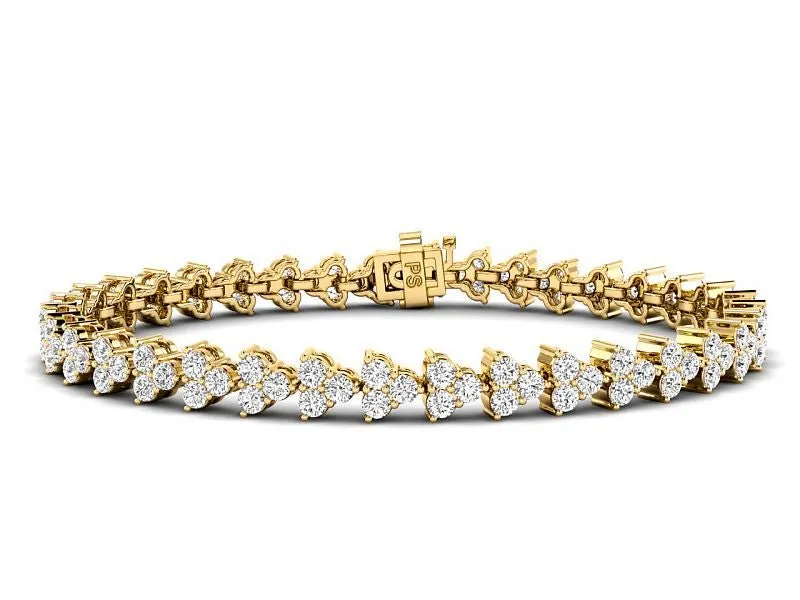 2.50-5.50 CT Round Cut Lab Grown Diamonds - Diamond Bracelet