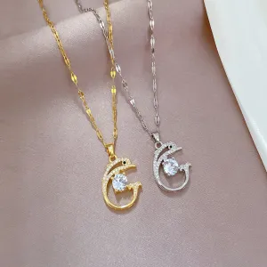 316L Stainless Steel Creative Cute Dolphin Pendant Necklace For Women