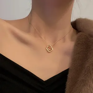 316L Stainless Steel Geometric Cross Necklace Temperament Pendant Luxury Jewelry For Women