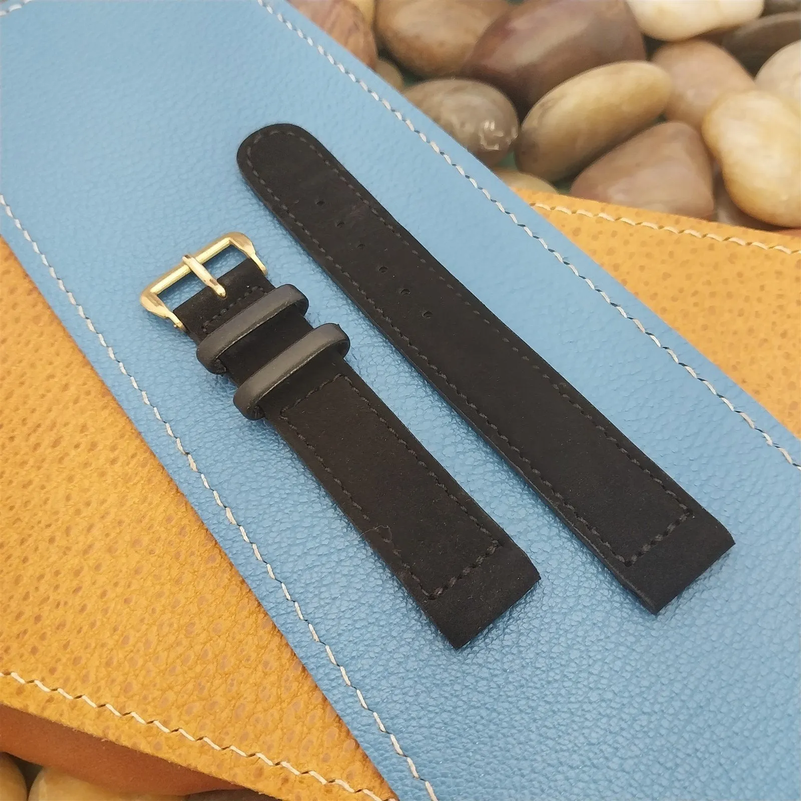 5/8" Binson USA Black Suede Unused Classic nos 1940s Vintage Watch Band