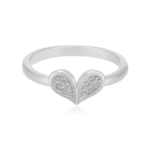 925 Rhodium Plated Majestic Heart Rings