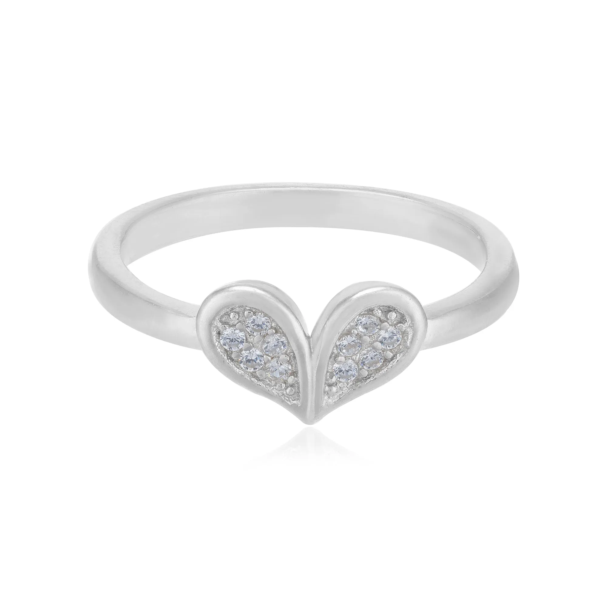 925 Rhodium Plated Majestic Heart Rings
