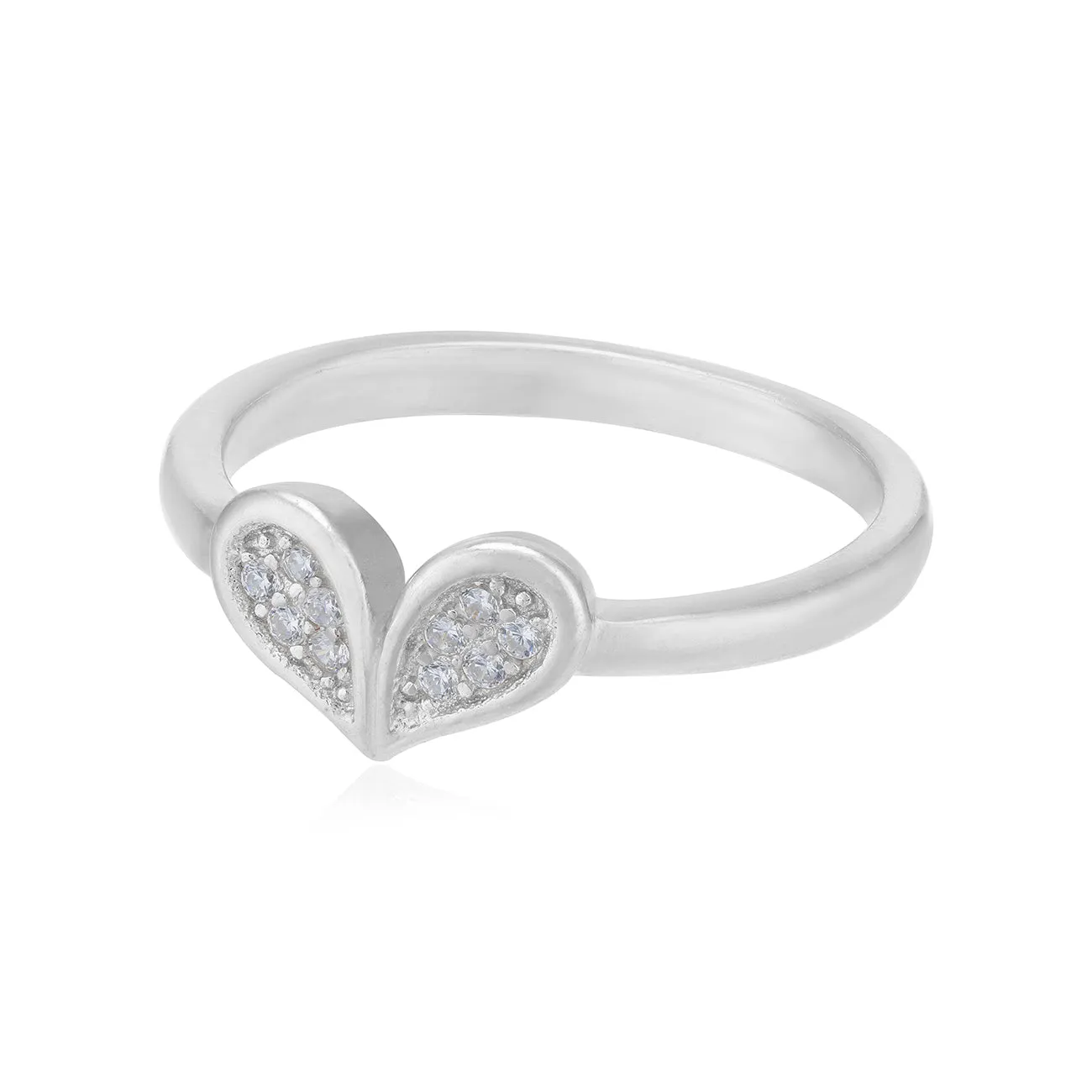 925 Rhodium Plated Majestic Heart Rings