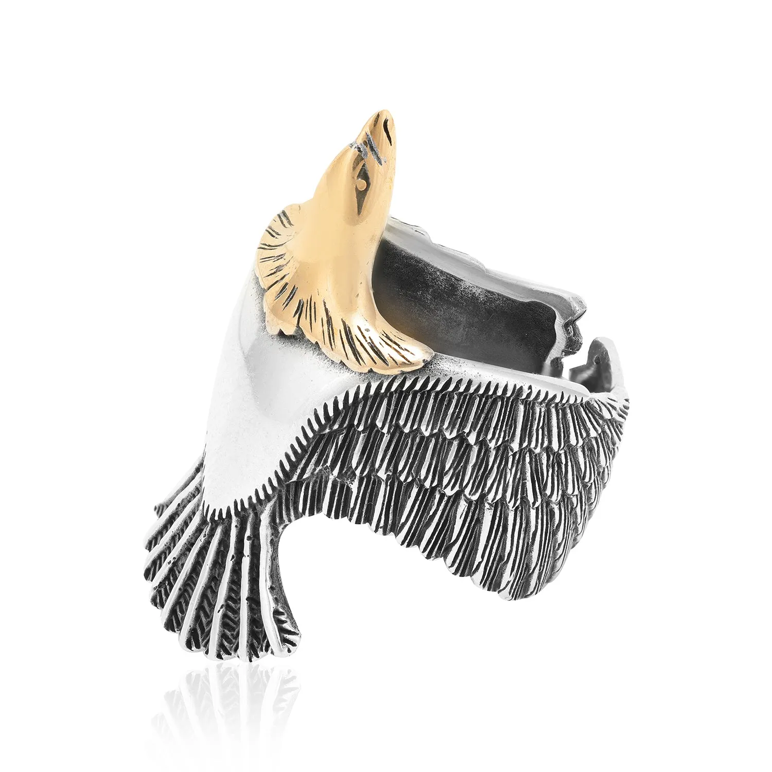 925 Sovereign Oxidised Sterling Silver Eagle Ring