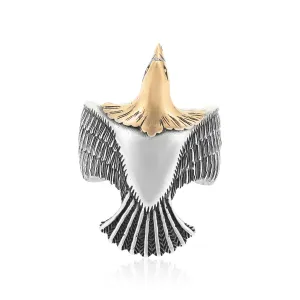 925 Sovereign Oxidised Sterling Silver Eagle Ring