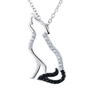 925 Sterling Silver Cubic Zirconia Wolf Necklaces & Pendants