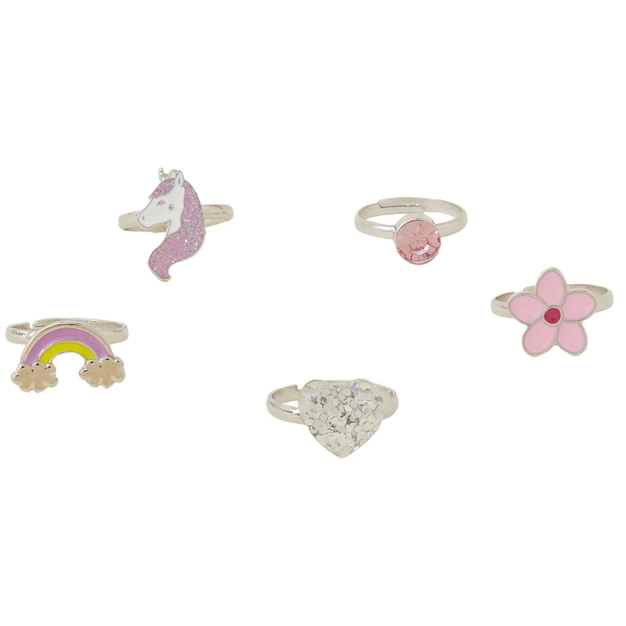 Accessorize London Unicorn Rings Set Of 5