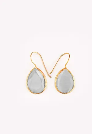 Aydin 18K Gold Plated Earrings Grey