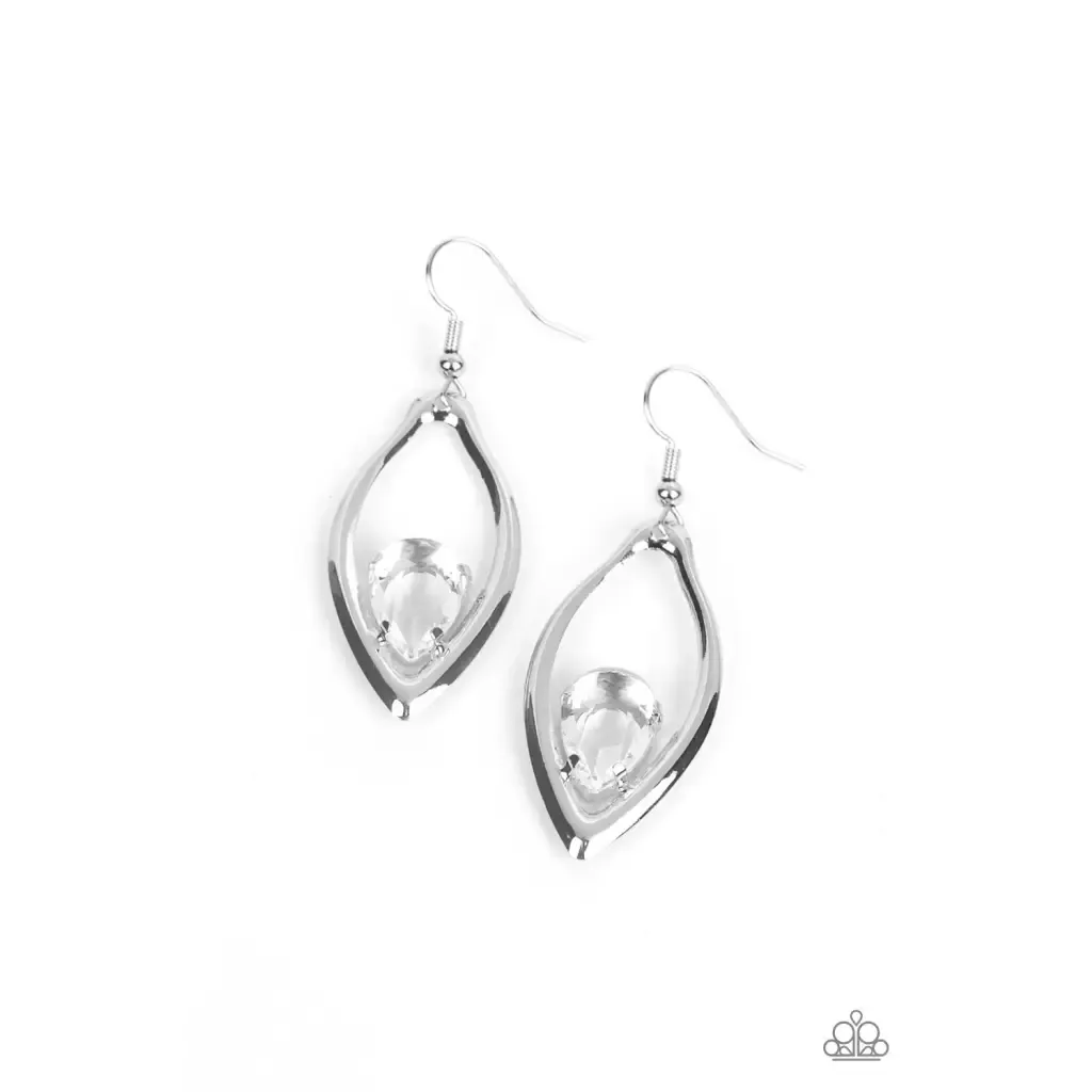 Beautifully Bejeweled - White Earrings