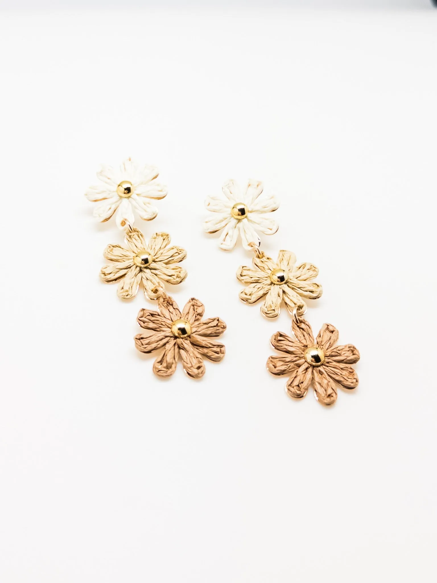 Bethel Flower Earrings in Beige
