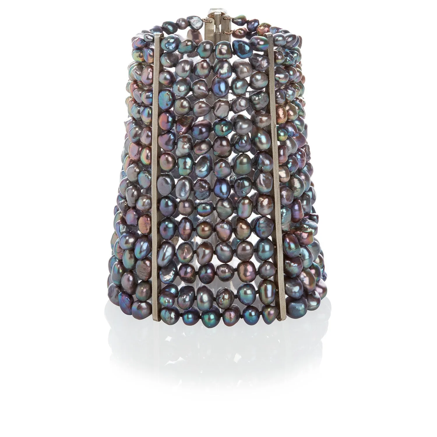 Black Freshwater Pearl 'Cuff' Bracelet