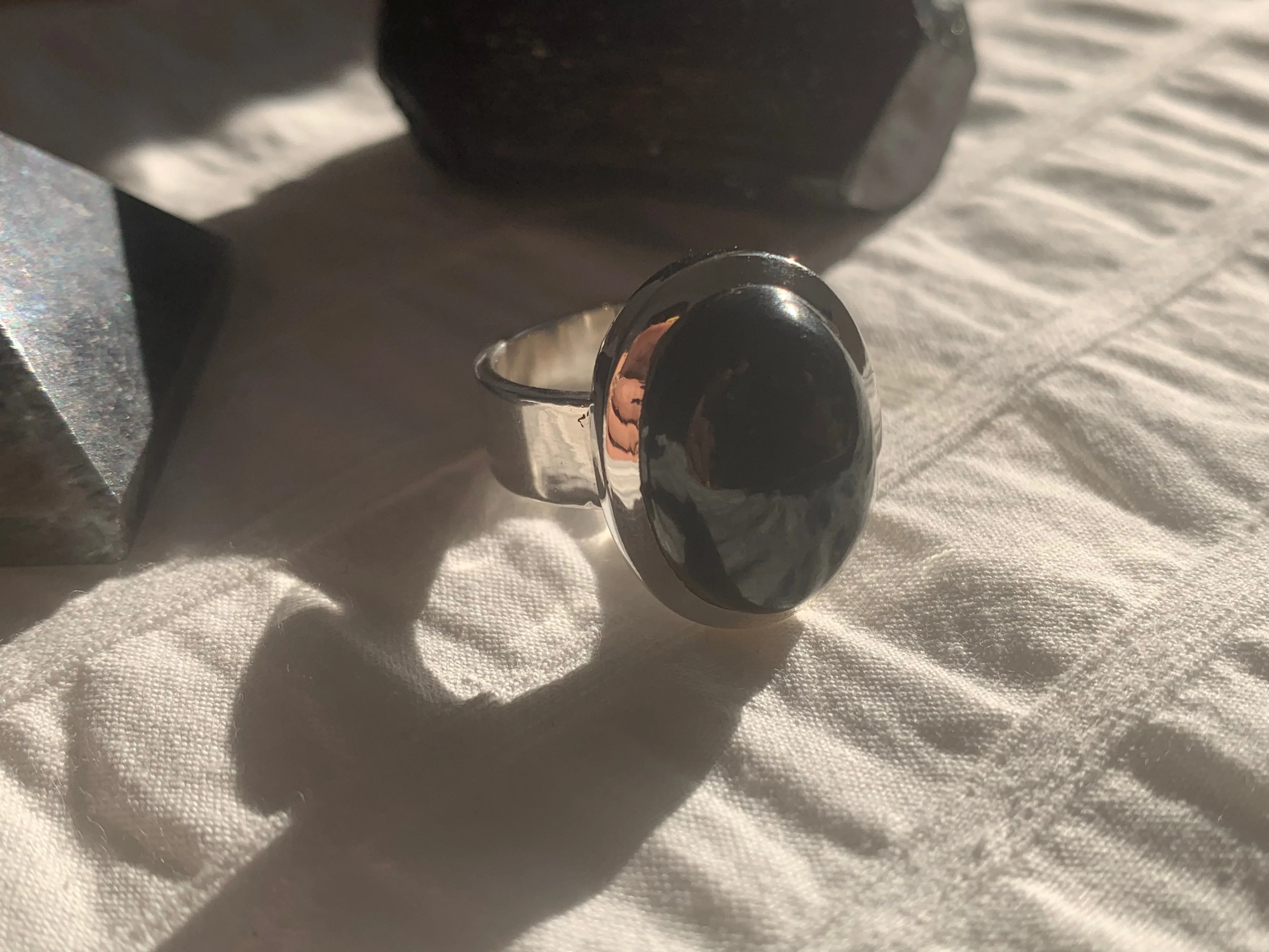 Black Tourmaline Naevia Ring - Oval