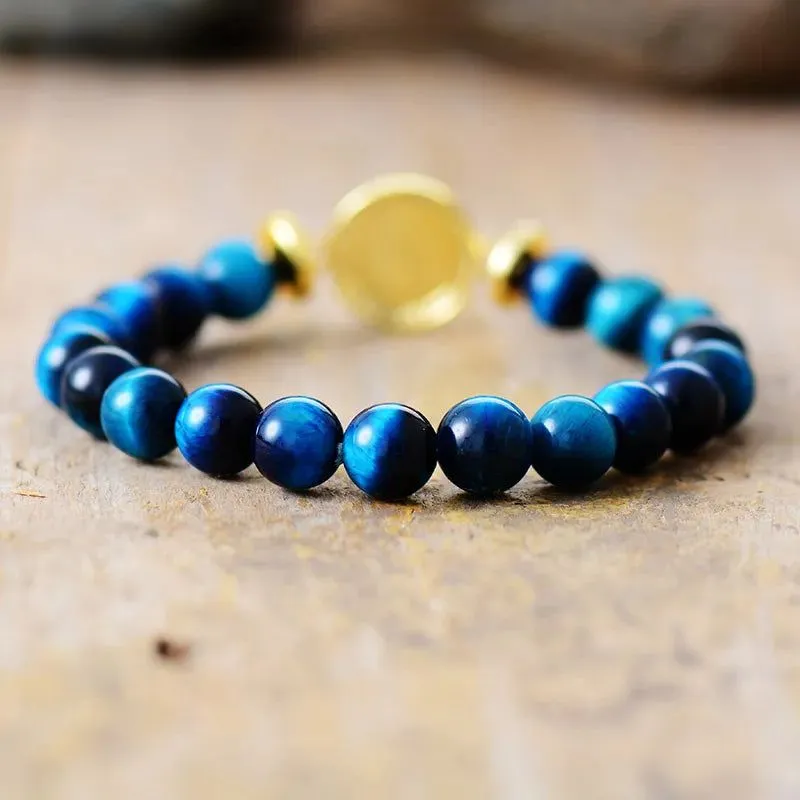 Blue Tiger Eye Elastic Bracelet