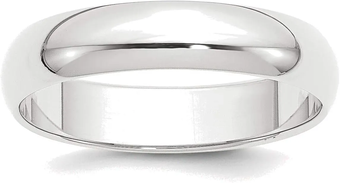 Bonyak Jewelry Platinum 5mm Half Round Featherweight Wedding Band Size 6.5 Alluring