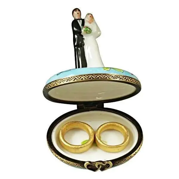 Bride and Groom with 2 Removable Rings