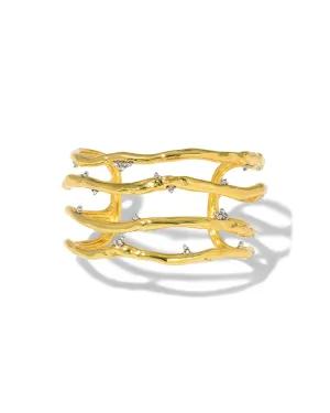 Brut Gold Crystal Thorn Orbit Cuff