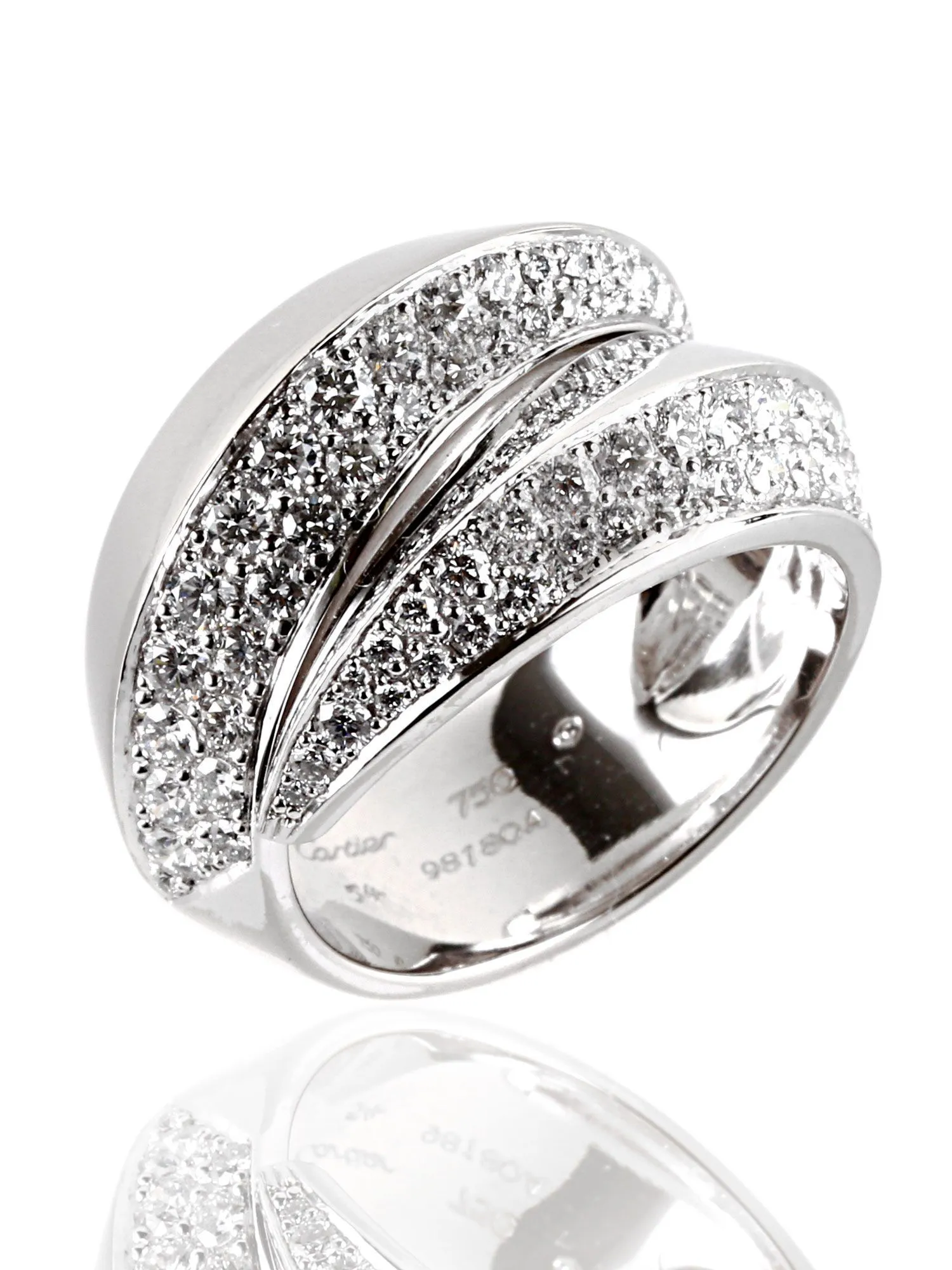 Cartier Panthere Diamond Ring in 18k White Gold