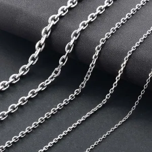 Chain Necklace for Men Sterling Silver Cable Link 3-5mm with Lobster Clasp