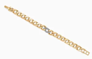 Cleo Pave Link Bracele-Yellow
