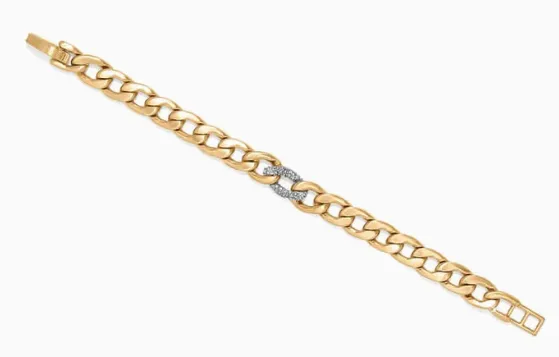 Cleo Pave Link Bracele-Yellow
