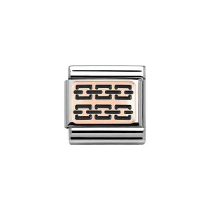 Composable Classic Rose Gold Black Enamel Chains Link