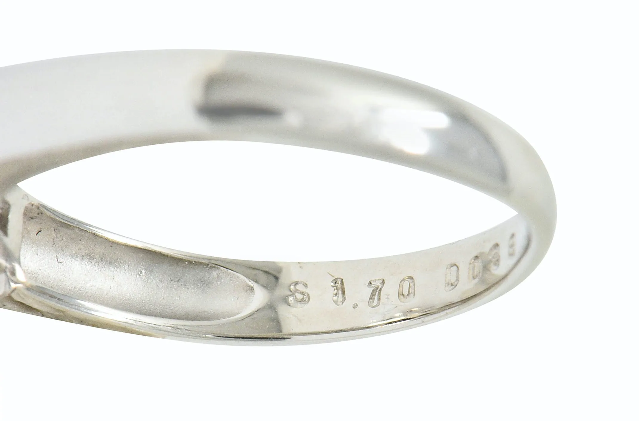 Contemporary 2.08 CTW Sapphire Diamond Platinum Three Stone Ring