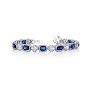 Couture Saphhire & Diamond Bracelet in Platinum