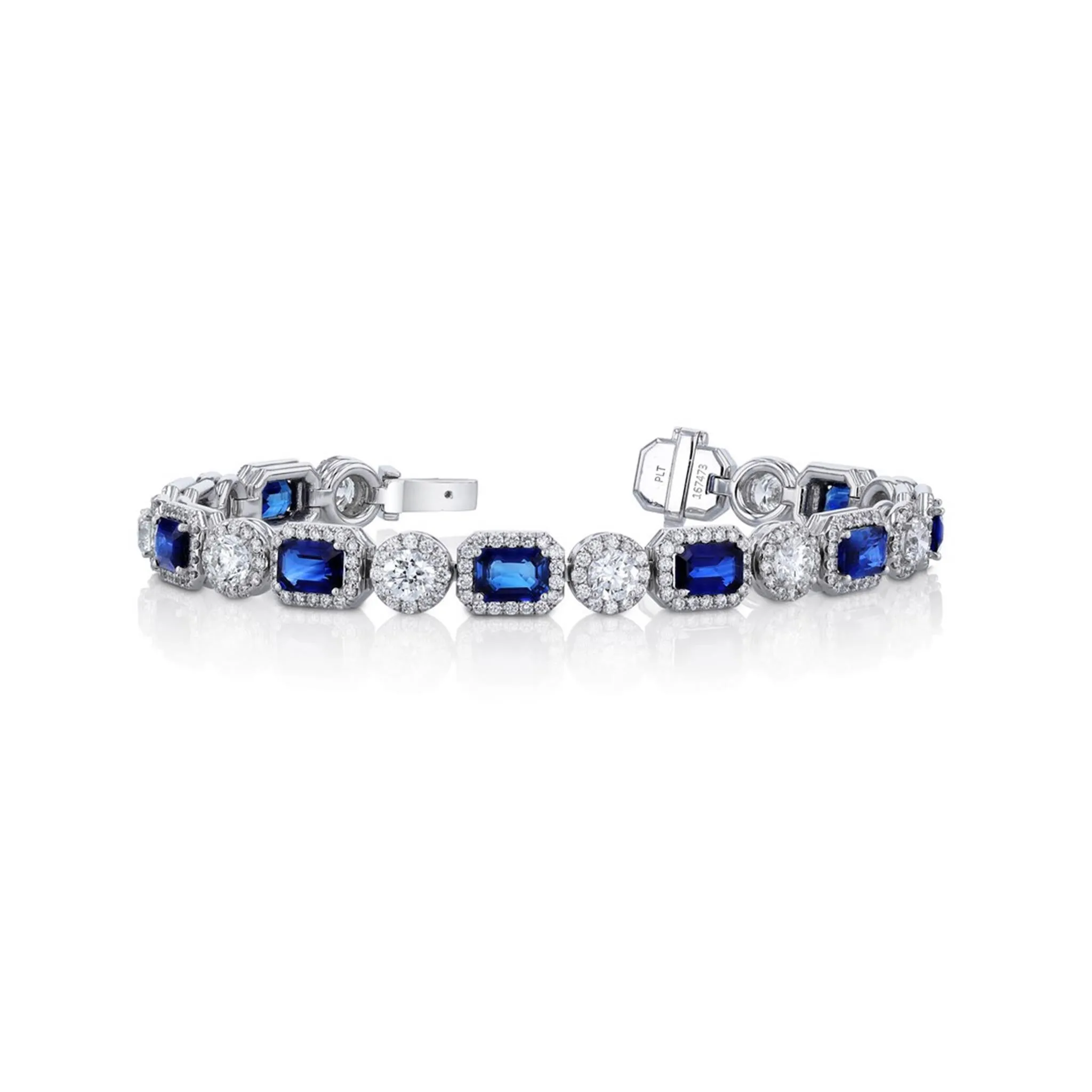 Couture Saphhire & Diamond Bracelet in Platinum