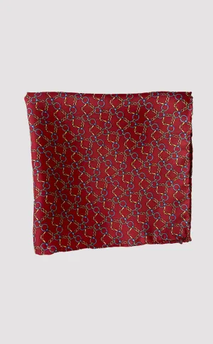 Crimson Chains Pocket Square