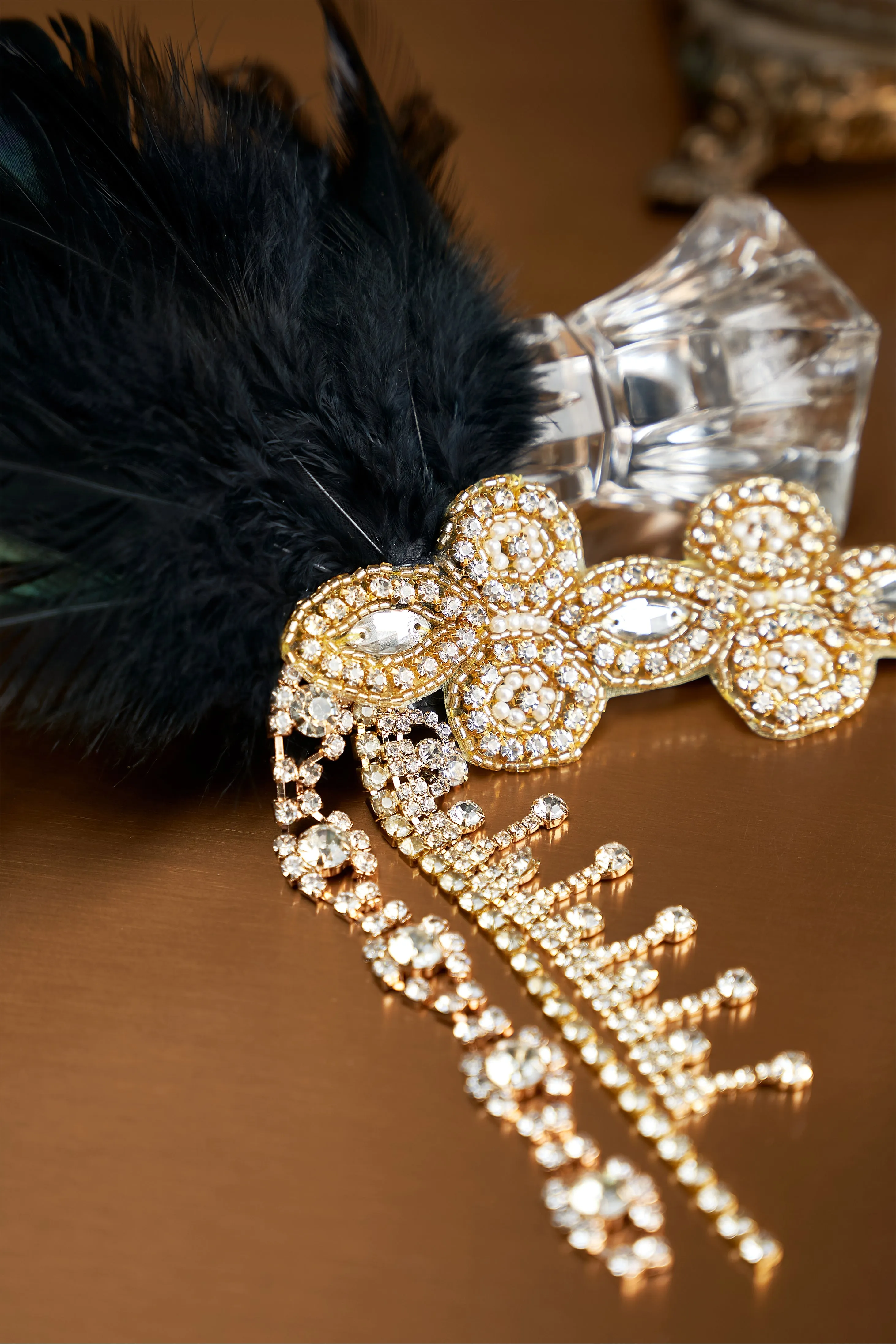 Crystal Beaded Feather Headband
