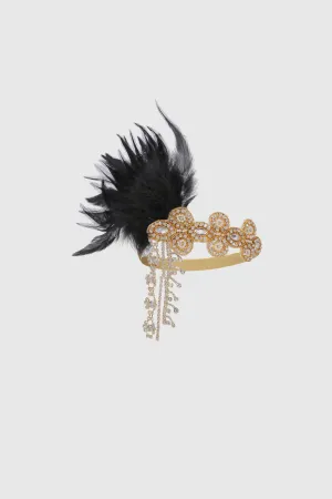 Crystal Beaded Feather Headband