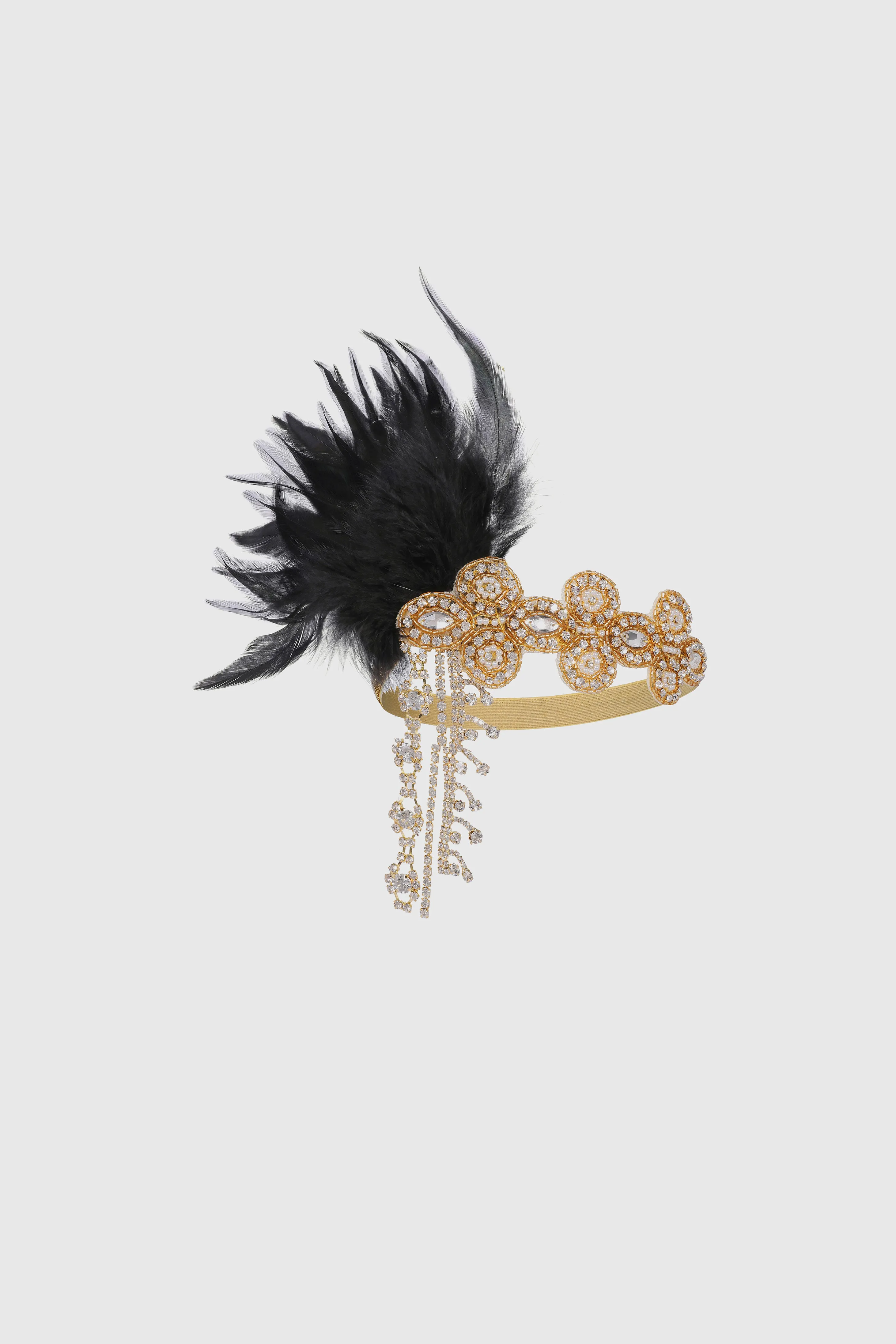 Crystal Beaded Feather Headband