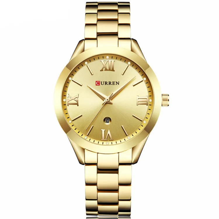 CURREN Stainless Steel Classic Women Calendar Quartz Wrist Watches