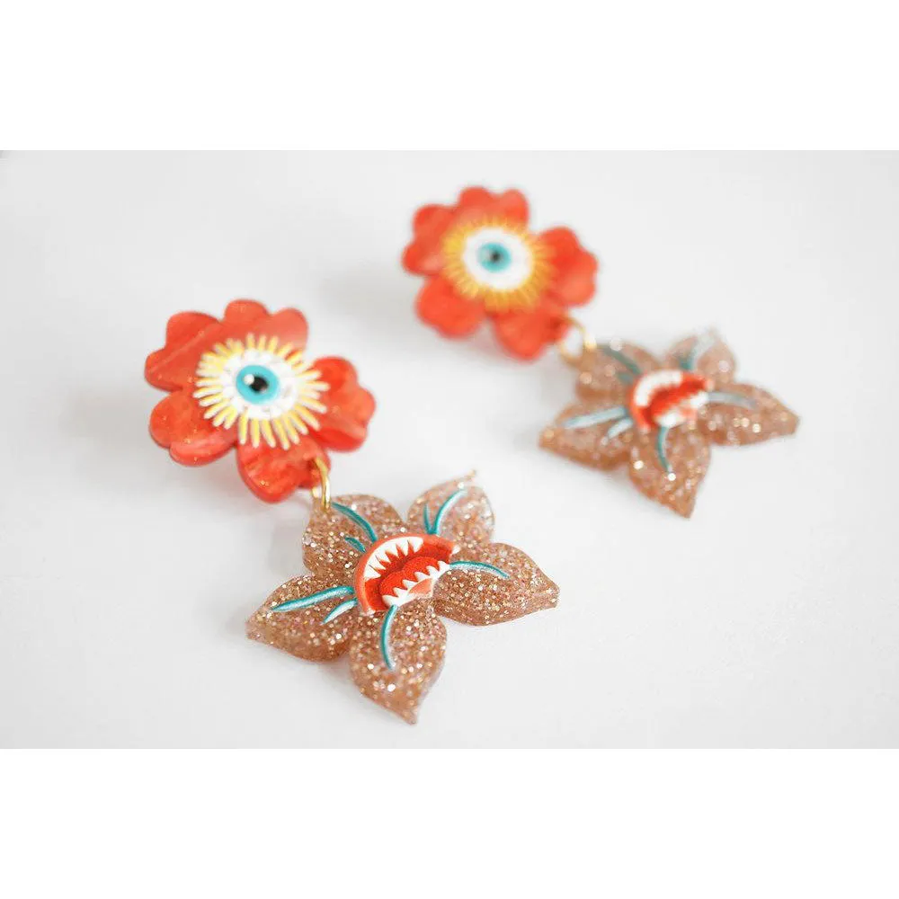Dark Flowers Earrings by Laliblue