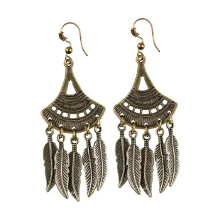 Delightful Gold Plated Leaf Design Earrings Gold