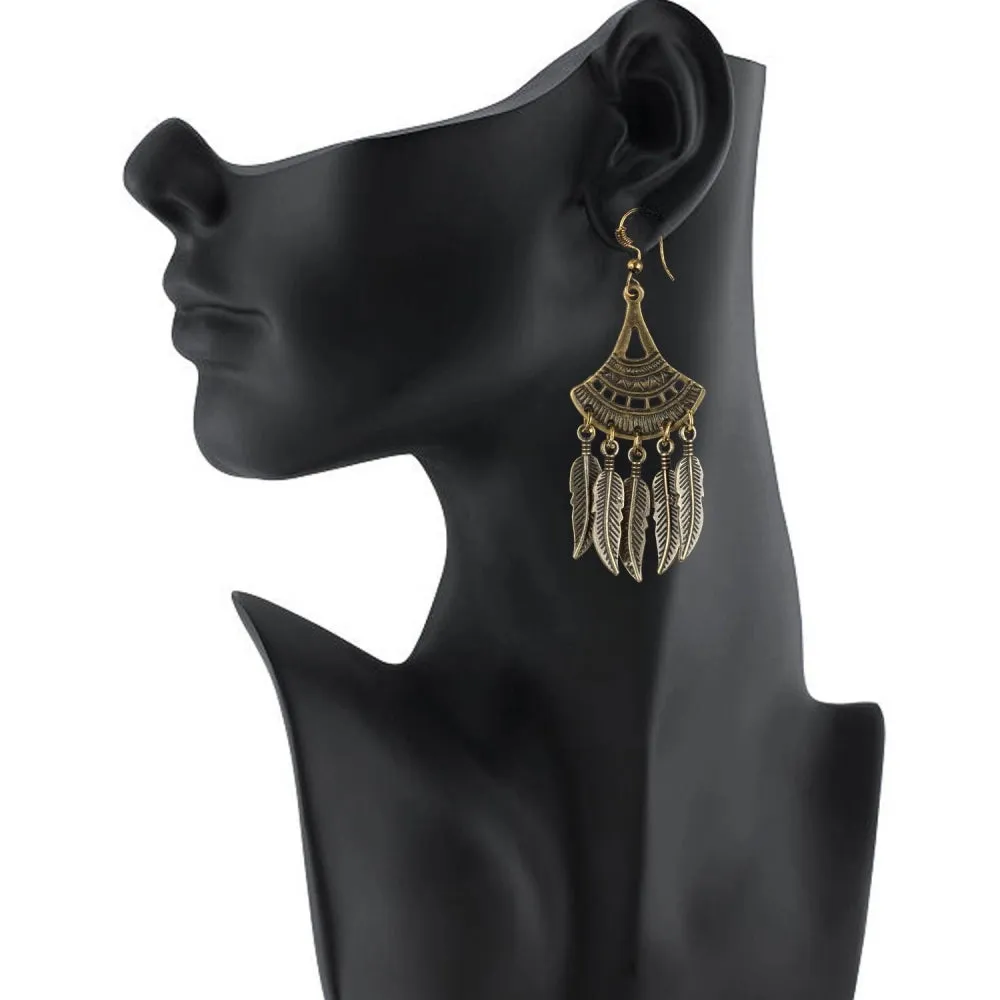 Delightful Gold Plated Leaf Design Earrings Gold