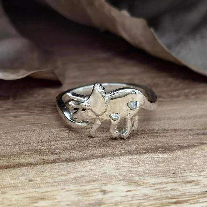 Dinosaur Open Adjustable Rings Long-necked Dragon Animal Rings