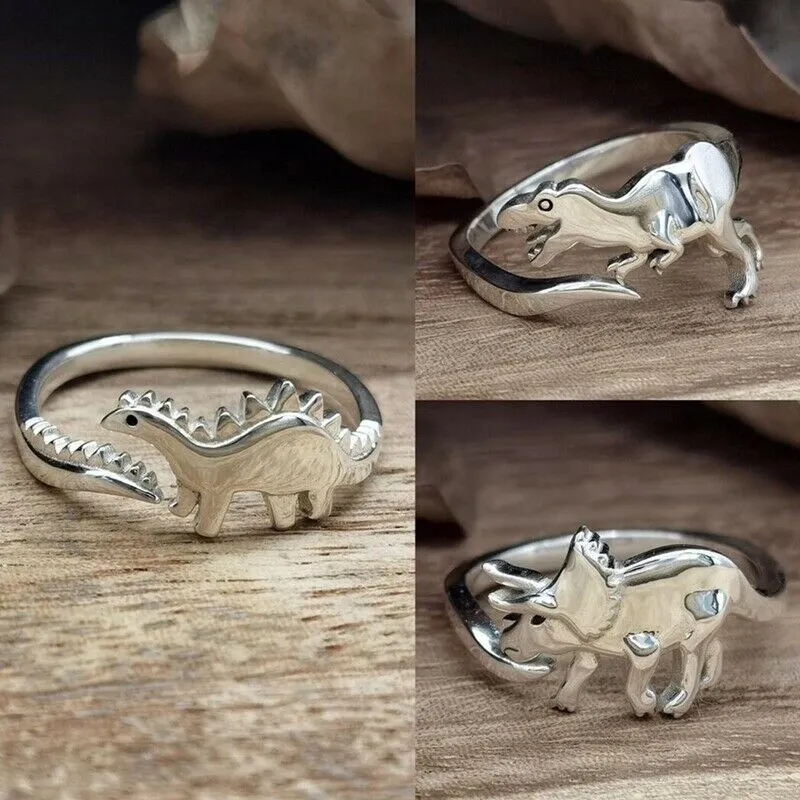 Dinosaur Open Adjustable Rings Long-necked Dragon Animal Rings