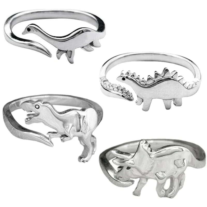 Dinosaur Open Adjustable Rings Long-necked Dragon Animal Rings