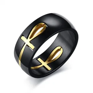 Distinct Separable Ankh Egyptian Cross Stainless Steel Men’s Ring