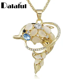 Dolphins Exquisite Crystal Pendants Necklace