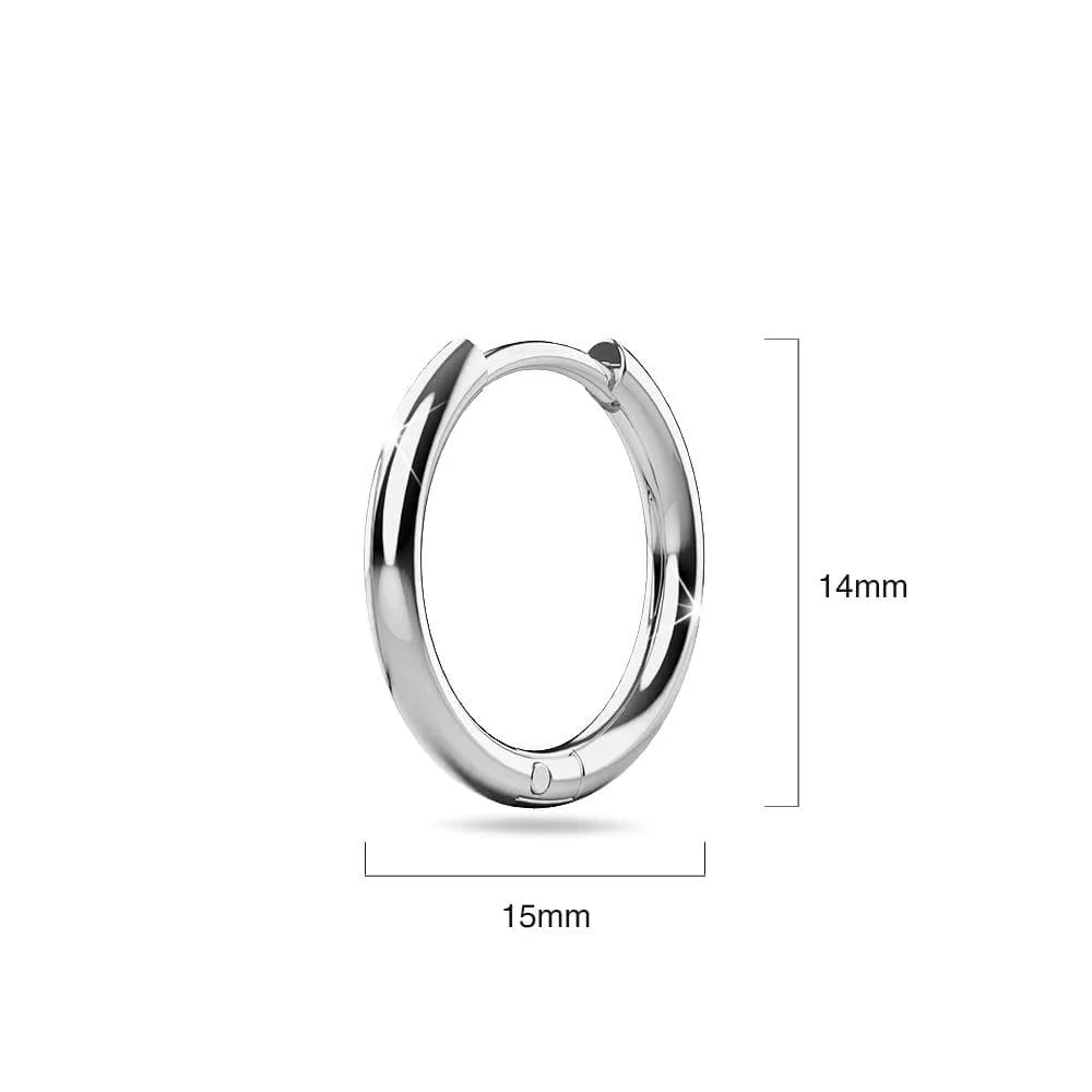 Edgy White Gold Hoop Earrings