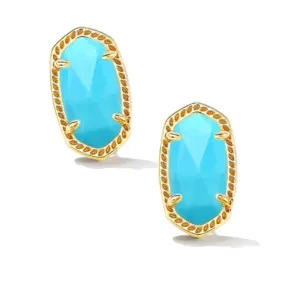 Ellie Gold Stud Earrings in Turquoise Magnesite | KENDRA SCOTT