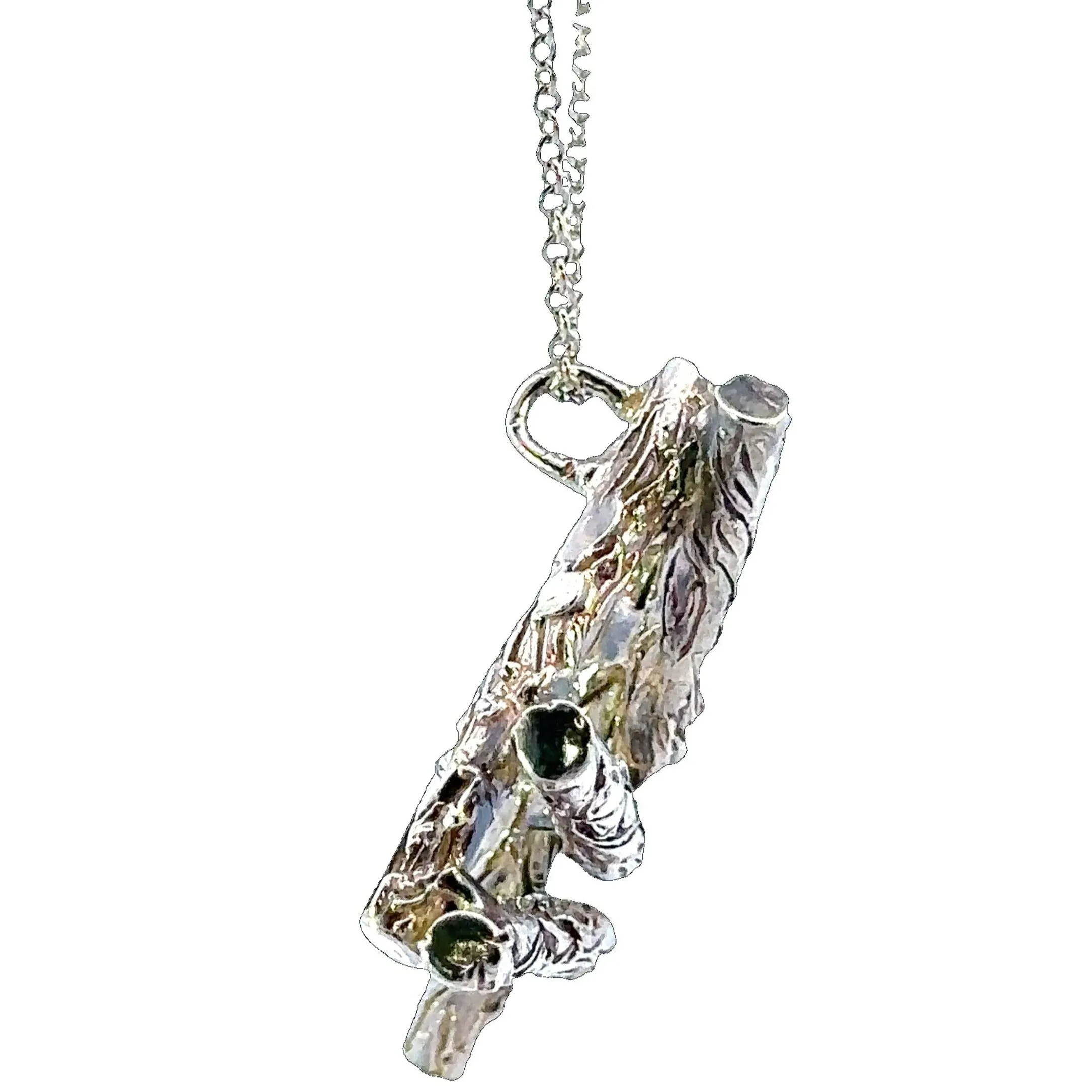 Exquisite Silver Branch Pendant with Chain