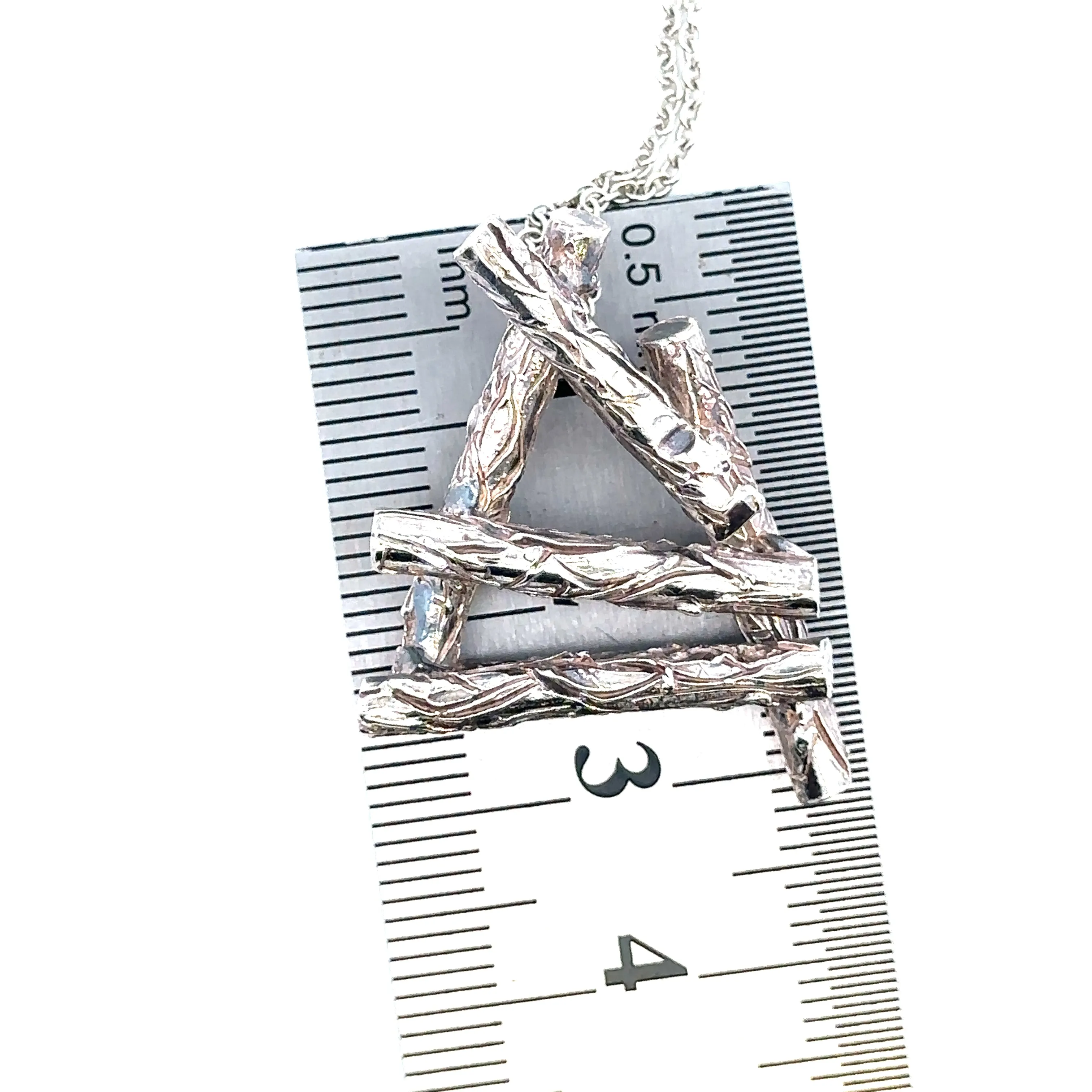 Exquisite Silver Branch Pendant with Chain