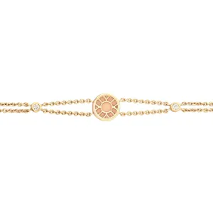 Faberge Heritage 18ct Yellow Gold Diamond White Enamel Bracelet