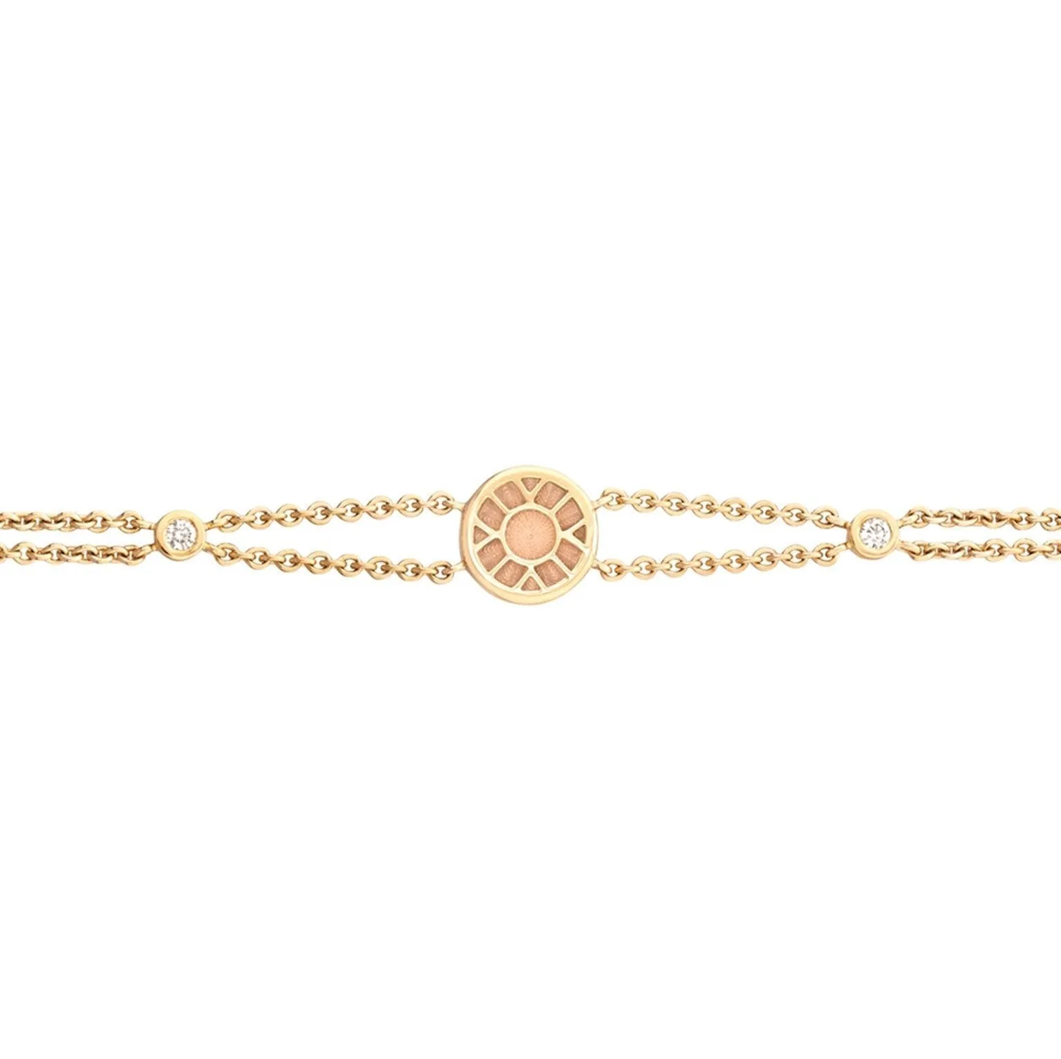 Faberge Heritage 18ct Yellow Gold Diamond White Enamel Bracelet