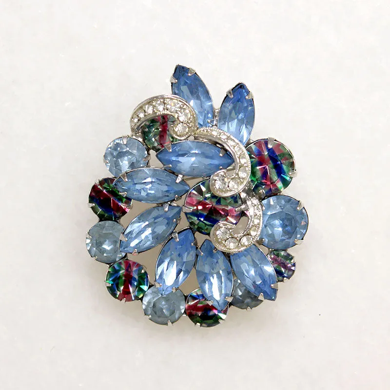 Fabulous Eisenberg Brooch with Watermelon Crystals