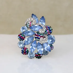 Fabulous Eisenberg Brooch with Watermelon Crystals